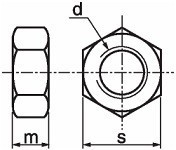 Standardní matice Ocel Bílý zinek tř. 6 značeno 8 DIN 934