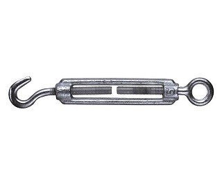 Napínače na lano oko-hák DIN 1480 Ocel Zinek bílý