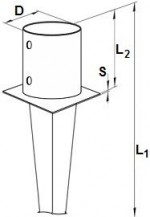 Kotvící hroty kruhové  žárově pozinkováno