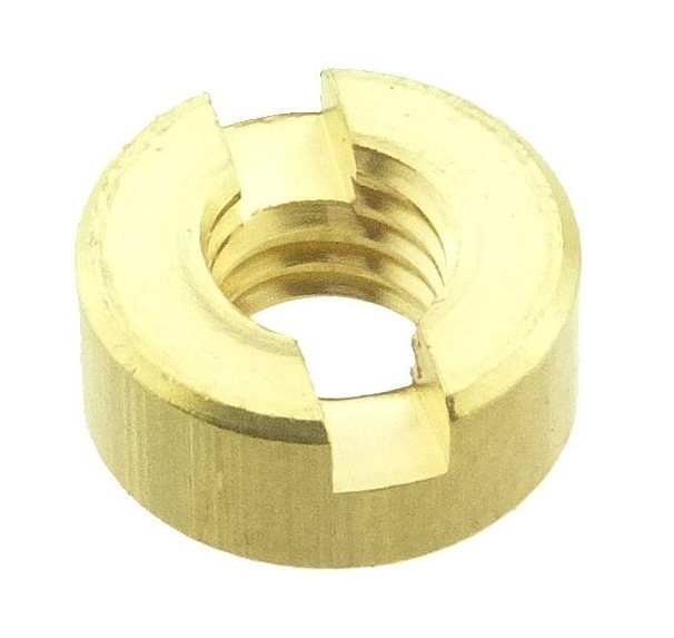 Kruhová matice s drážkou DIN 546 Mosaz