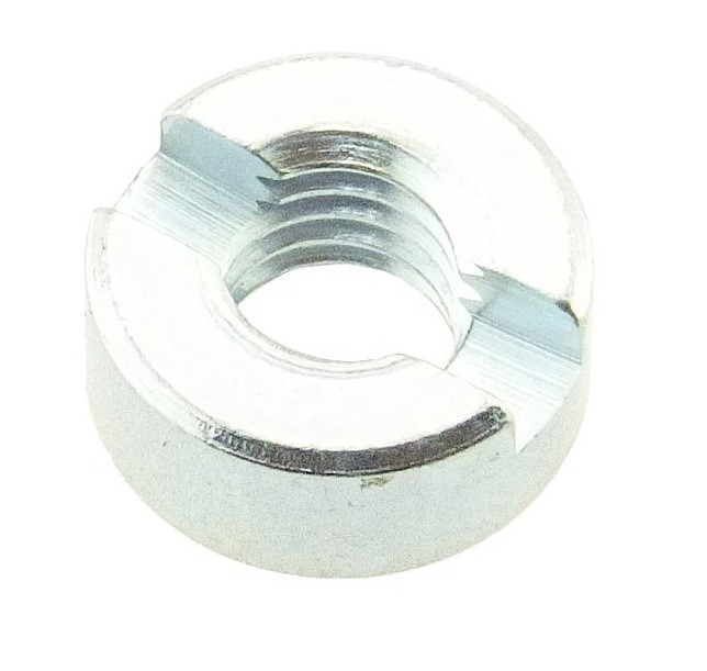 Kruhová matice s drážkou DIN 546 Zinek bílý