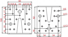 Úhelníky 90x105x105mm Nerez