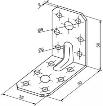 Úhelníky 35x50x50mm