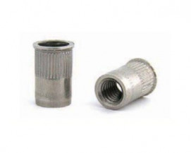 Nýtovací matice vroubkované, otevřené s redukovanou hlavou Nerez A2