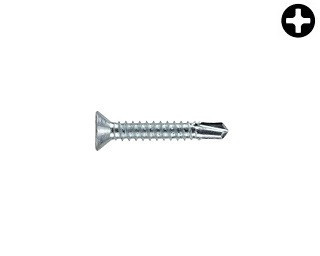 Zápustné vruty do kovu s předvrtáním PH DIN 7504P Ocel Zinek bílý