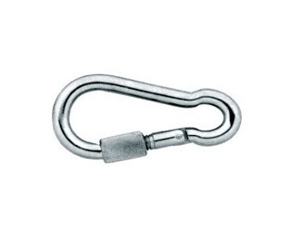 Hasičské karabiny s pojistkou DIN 5299D Ocel Zinek bílý