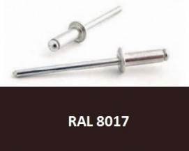 Barevné trhací nýty RAL 8017 Hliník/Ocel