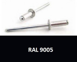 Barevné trhací nýty RAL 9005 Hliník/Ocel