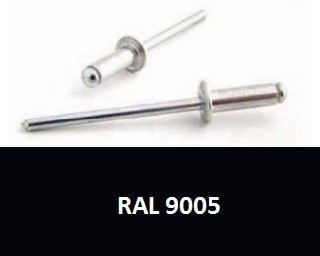 Barevné trhací nýty RAL 9005 Hliník/Ocel
