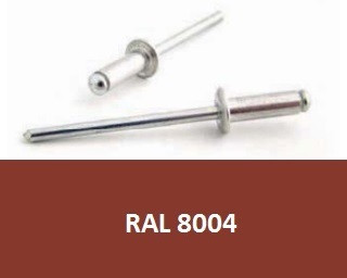 Barevné trhací nýty RAL 8004 Hliník/Ocel