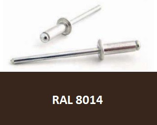 Barevné trhací nýty RAL 8014 Hliník/Ocel