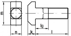 Šrouby s T hlavou DIN 186 Ocel 4.6 Bez povrchové úpravy