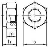 Pevnostní pojistné matice s jemným závitem DIN 985 Ocel 10 Zinek bílý