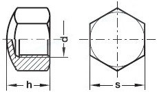 Uzavřené matice DIN 917 Ocel Zinek bílý
