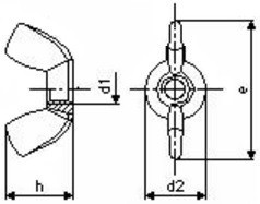 Křídlové matice DIN 315 Ocel 5 Zinek bílý