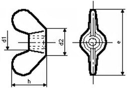 Křídlové matice GT DIN 315 Ocel 5 Zinek bílý
