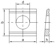 Klínové podložky pro U profily DIN 434 Ocel Bez povrchové úpravy