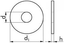 Podložky pod nýty DIN 9021 Ocel Bez povrchové úpravy
