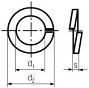Pérové podložky s obdélníkovým průřezem DIN 127B Ocel Žárový zinek