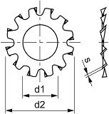 Podložky s vnějším ozubením DIN 6797A Ocel Zinek bílý