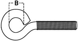 Oka s metrickým závitem 88136 Ocel Zinek bílý