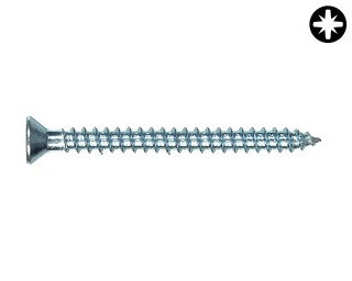 Univerzální zápustné vruty PZ Ocel Zinek bílý