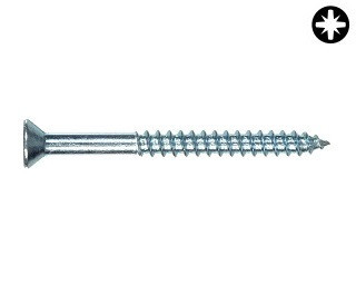 Univerzální zápustné vruty PZ s částečným závitem Ocel Zinek bílý