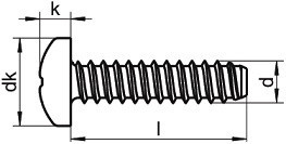 Šrouby do plechu PH DIN 7981F Ocel Zinek bílý