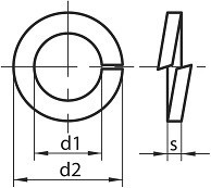 Pérové podložky s čtvercovým průřezem DIN 7980 Ocel Zinek bílý
