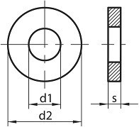 Ploché podložky pro pevnostní spoje DIN 6340 Ocel Zinek bílý