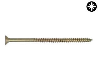 Univerzální zápustné vruty PZ s částečným závitem Ocel Žlutý zinek