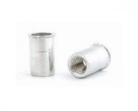 Nýtovací matice hladké, otevřené s redukovanou hlavou Hliník