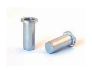 Nýtovací matice hladké, uzavřené s plochou hlavou Ocel Zinek bílý