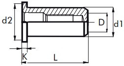 Nýtovací matice hladké, uzavřené s plochou hlavou Ocel Zinek bílý